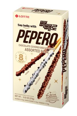Chocolate Covered Biscuit Sticks, Assorted Pack of 8, Almond x 3, White Cookie x 3, Crunch x 2 with ZiQ clip