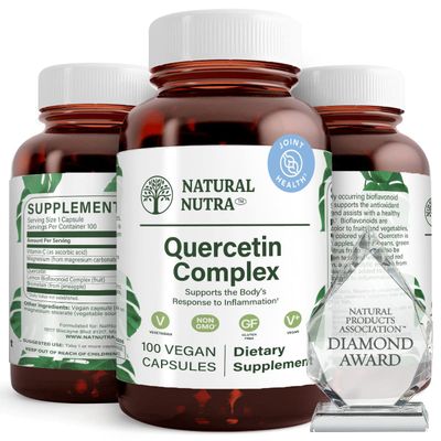 Natural Nutra Quercetin Complex with Bromelain and Vitamin C Citrus Bioflavonoid Supplement, Support Body to Seasonal Changes &amp; Body Redness, Promotes Liver Health, 100 Vegan and Vegetarian Capsules