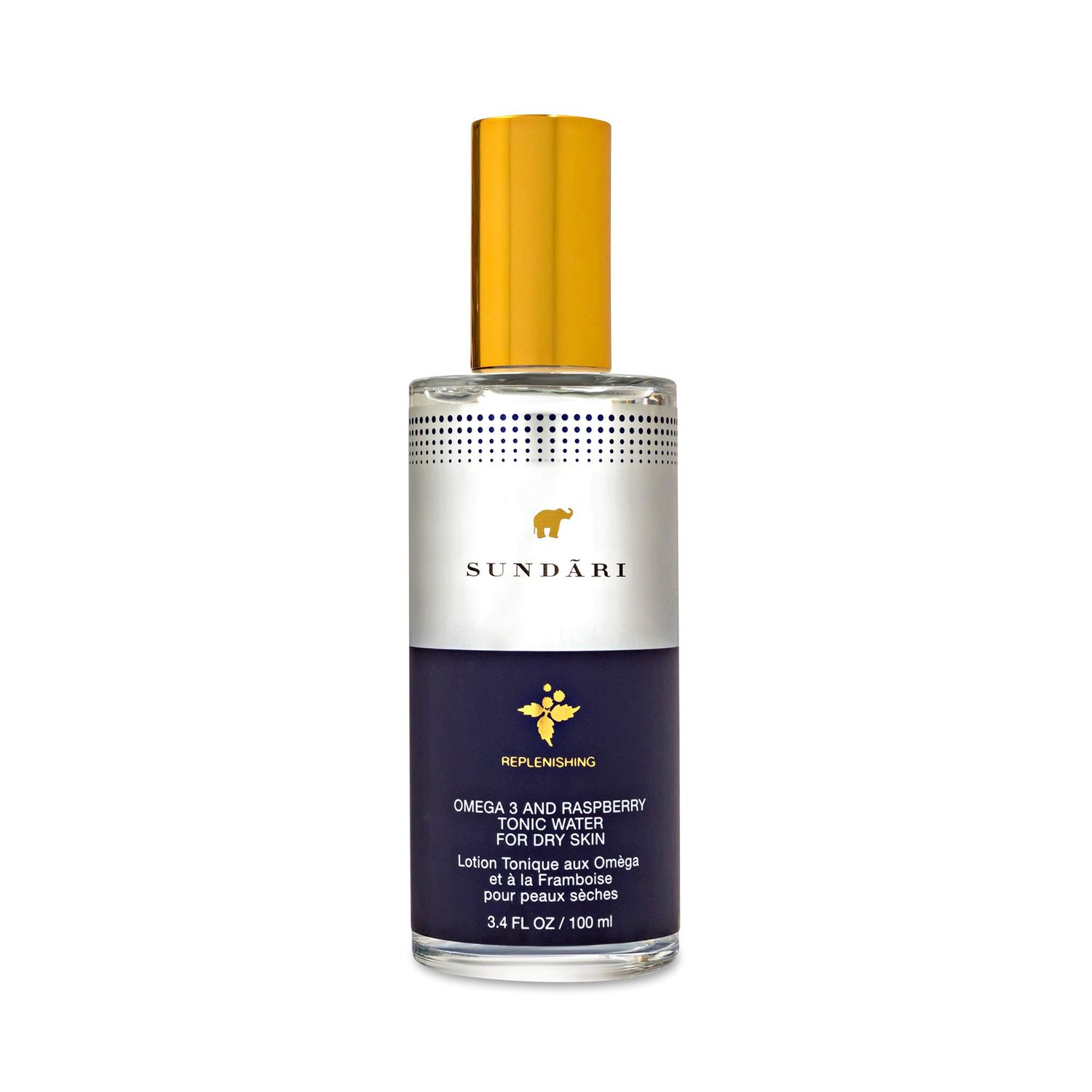 SUNDARI Omega 3 &amp; Raspberry Tonic Water, 3.4 Fl Oz, Antioxidant-rich Mist, Dual purpose Toner &amp; Freshener, Increases Skin Elasticity, Alcohol-free