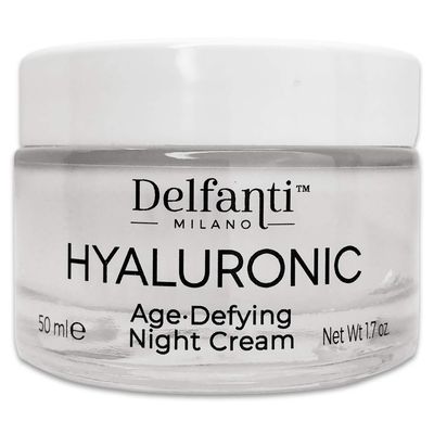 Delfanti Milano HYALURONIC AGE DEFYING NIGHT CREAM Face and Neck Moisturizer Made in Italy