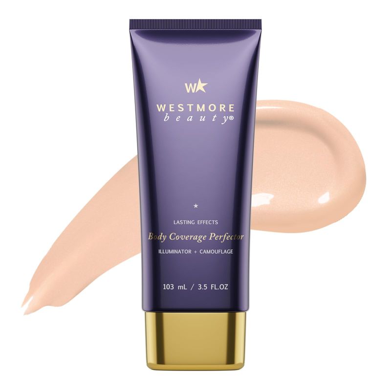 Westmore Beauty Body Coverage Perfector - Waterproof Leg &amp; Body Makeup - Tattoo Cover Up Makeup - 3.5 Oz Warm Radiance