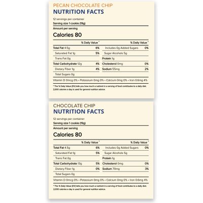 Chocolate Chip Lovers - Voortman Sugar Free Chocolate Chip Cookies 3, 8oz packs - Pecan Chocolate Chip 3, 8oz packs - Delicious Real Chocolate - 6 Items Total