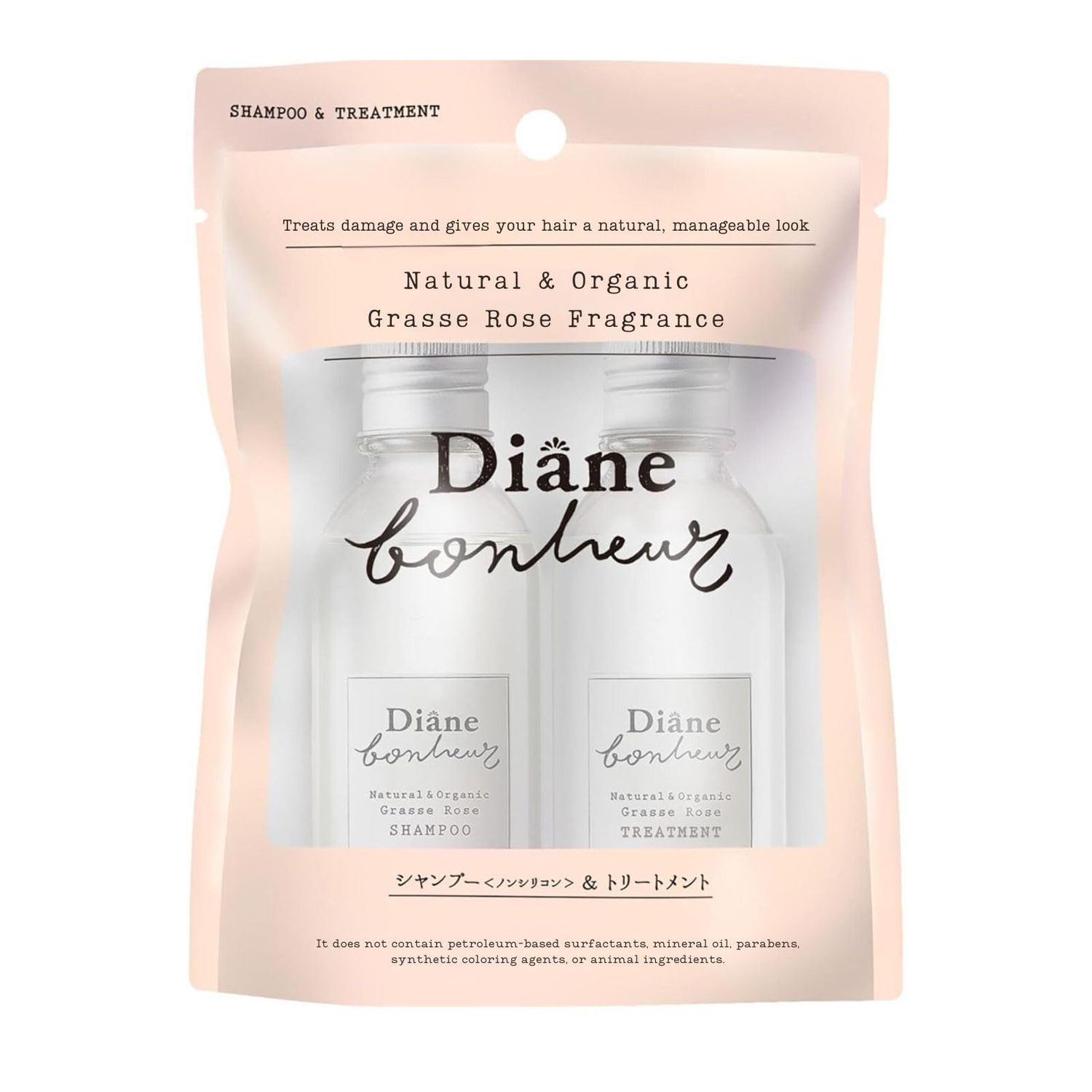 Moist Diane Bonheur Grasse Rose Scented Damage Repair Set of Shampoo and Treatment
