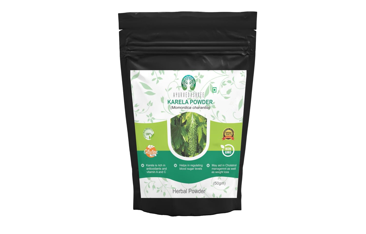 AYURVEDASHREE Bitter Melon Powder 50 Gm I Momordica CharantiaKarela Fruit Powder I Ayurvedic herb I Support Liver Function I Herbal Supplement I Supports Skin and Stomach