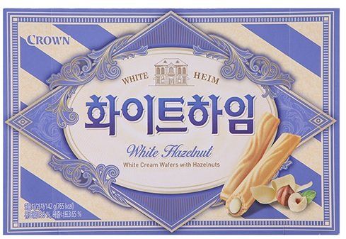 Crown Cream Filled Wafer Cookies with Hazelnut 142g White, 1 Pack