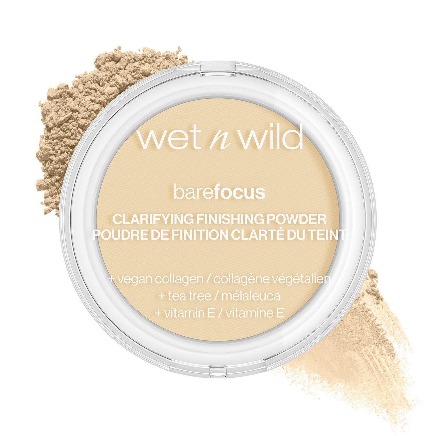 wet n wild Bare Focus Clarifying Finishing Powder Matte Pressed Setting Powder Fair-Light