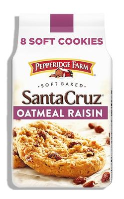 Pepperidges Farms Soft Baked Cookies, Santa Cruz Oatmeal Raisin, 8.6-ounce Bag