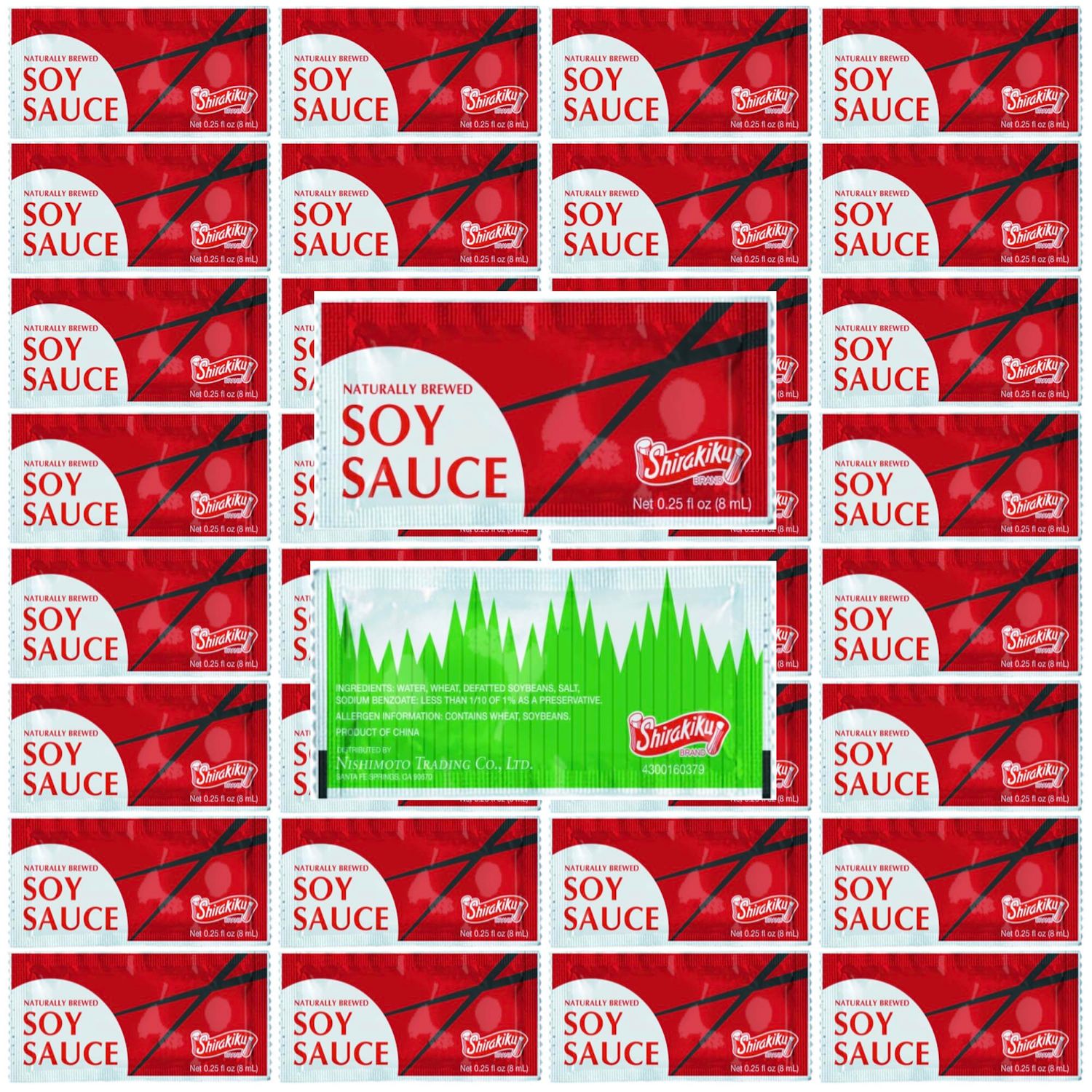 Shirakiku Soy Sauce Packets - Single Serve To Go 0.25 Fl Oz, 8mL 250 Count