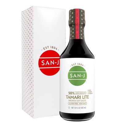 San-J - Gluten Free Tamari Lite Soy Sauce with 50 Less Sodium - Made with 100 Soy - Specially Brewed - 20 oz. Bottle