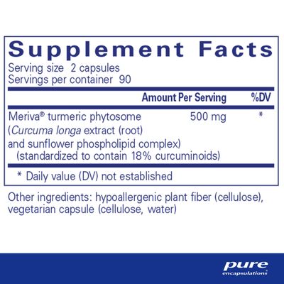 Pure Encapsulations CurcumaSorb 180's - Meriva Curcumin Phytosome - Supports Joint Health - Gluten Free &amp; Non-GMO - 180 Capsules