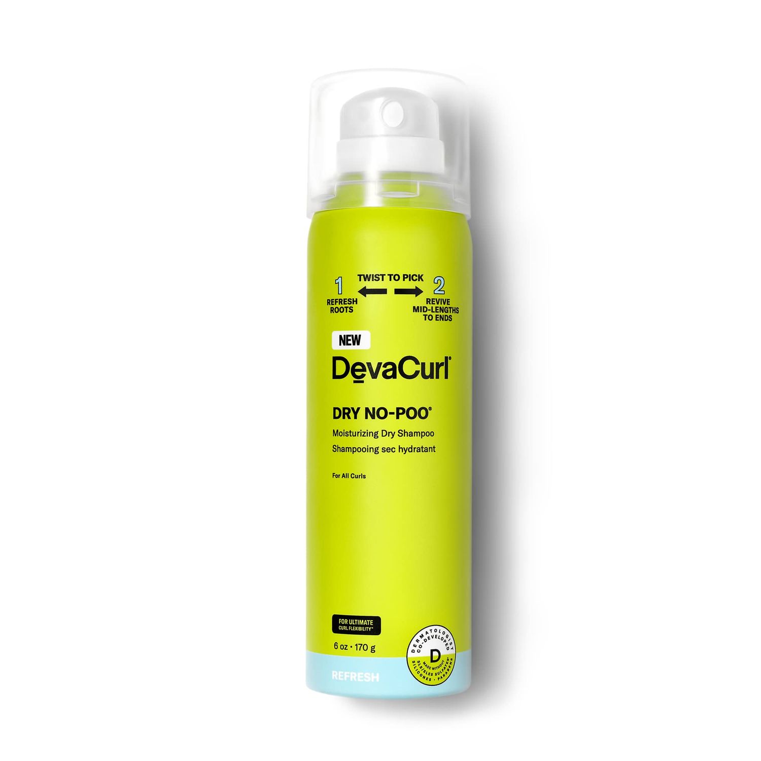 DevaCurl Dry No-Poo Moisturizing Dry Shampoo Non-Drying Formula Invisible Finish For All Curly Hair Types