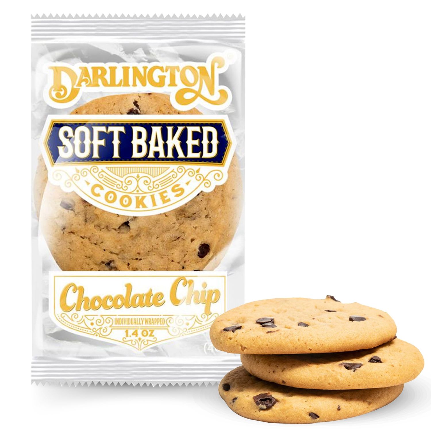 Darlington Farms Cookie Chocolate Chip Individually Wrapped Trans Fat Free 180-Count 1.4-Ounce Packages Pack of 180