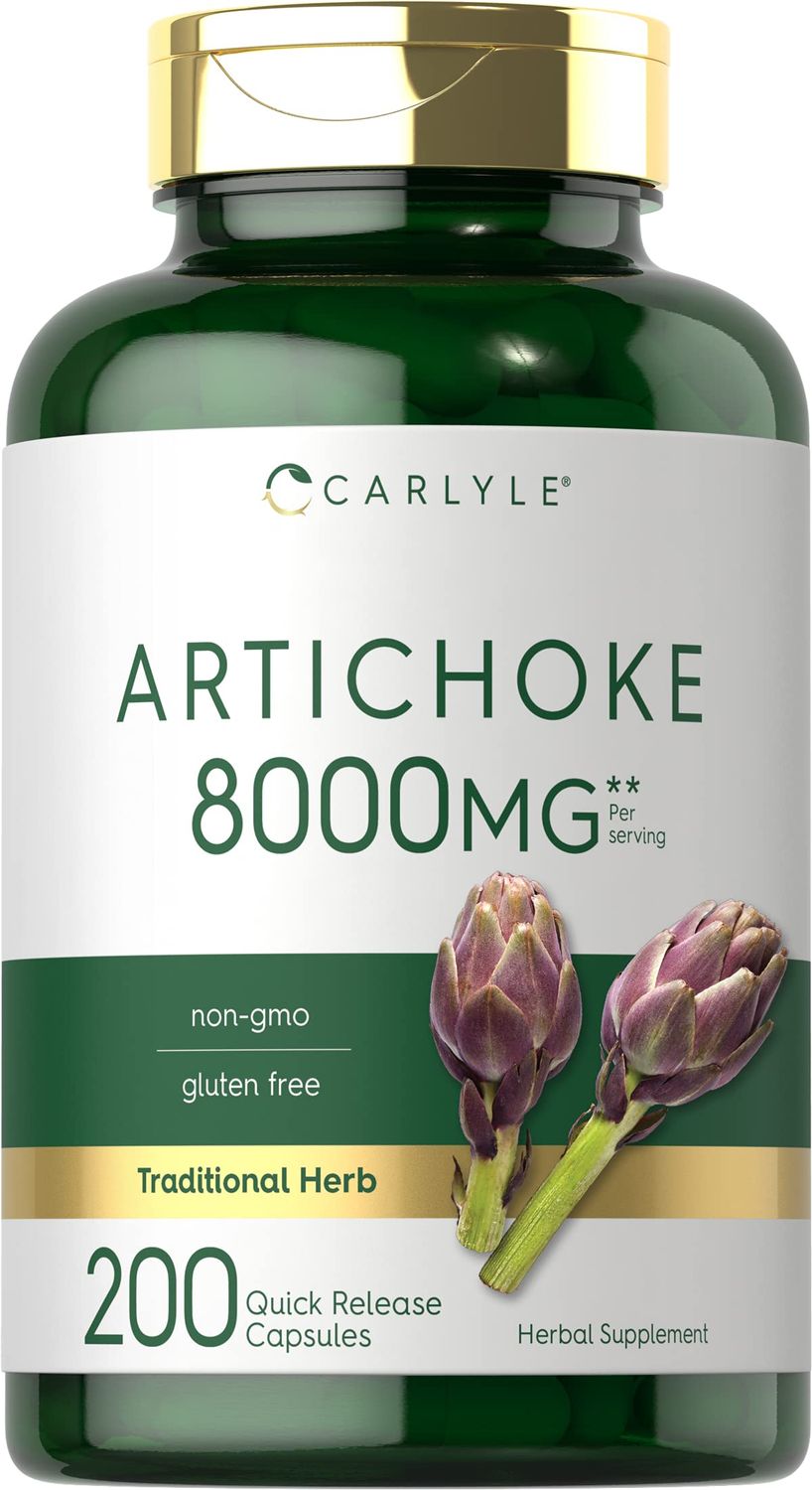 Carlyle Artichoke Leaf Extract 8000mg 200 Capsules Non-GMO &amp; Gluten Free Herbal Supplement