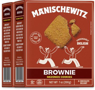 Manischewitz Passover Chocolate Brownie Cookies, 7 oz 2 Pack Crunchy Texture Mezonos Passover Cookies Gebrokts Kosher for Passover