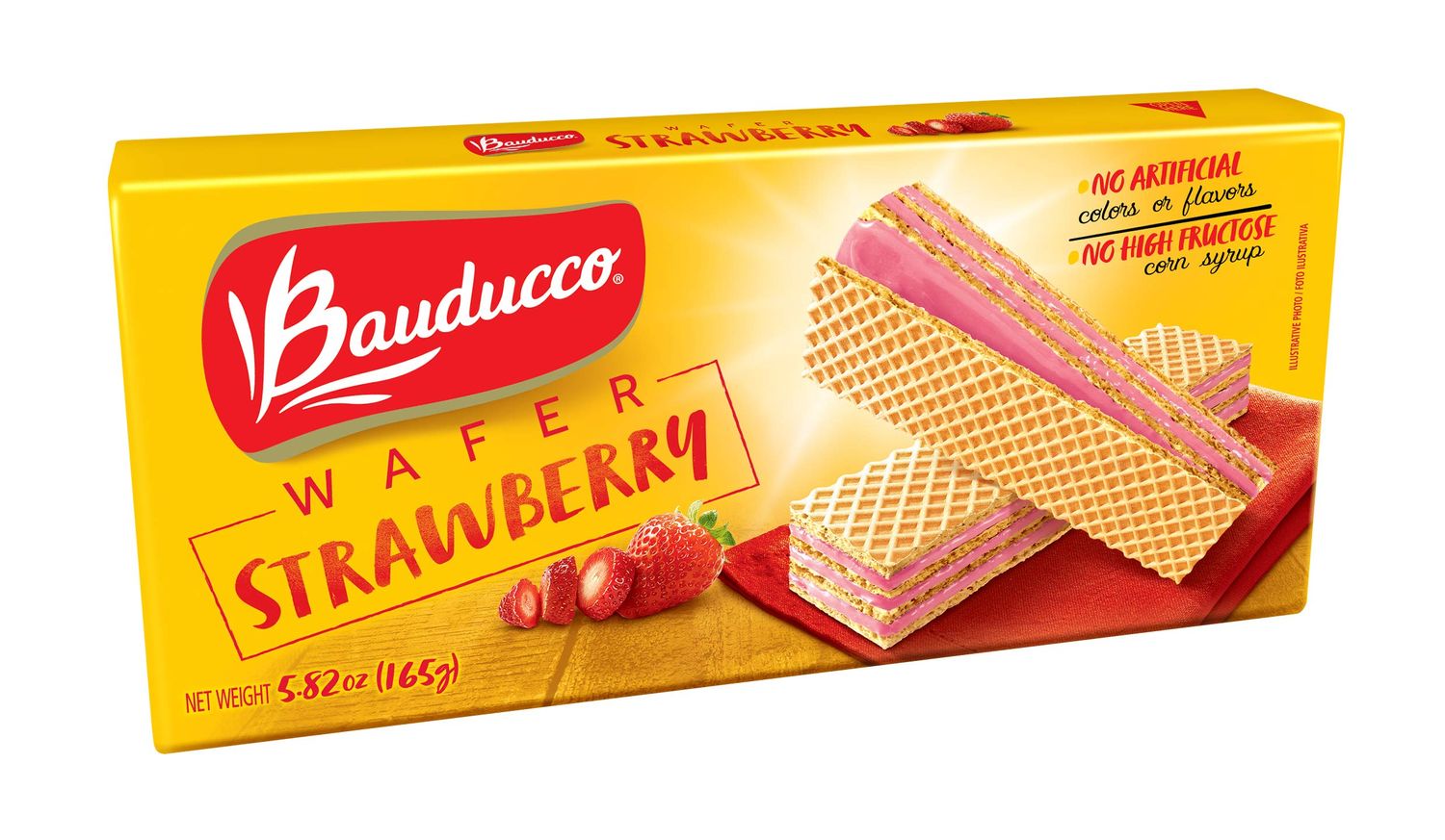 Bauducco Strawberry Wafers - Crispy Wafer Cookies With 3 Delicious, Indulgent, Decadent Layers of Strawberry Flavored Cream - Delicious Sweet Snack or Desert - 5.82oz Pack of 1