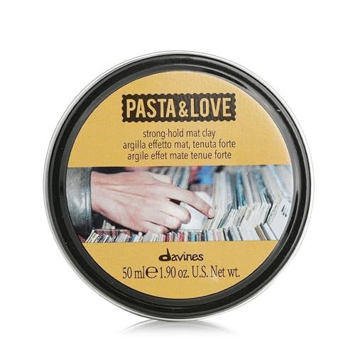 Davines Pasta &amp; Love Men's Strong Hold Styling Clay, Matte Effect Styling With Definition And Lasting Hold, 50 ml