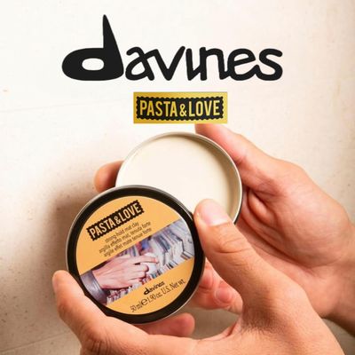 Davines Pasta &amp; Love Men's Strong Hold Styling Clay, Matte Effect Styling With Definition And Lasting Hold, 50 ml