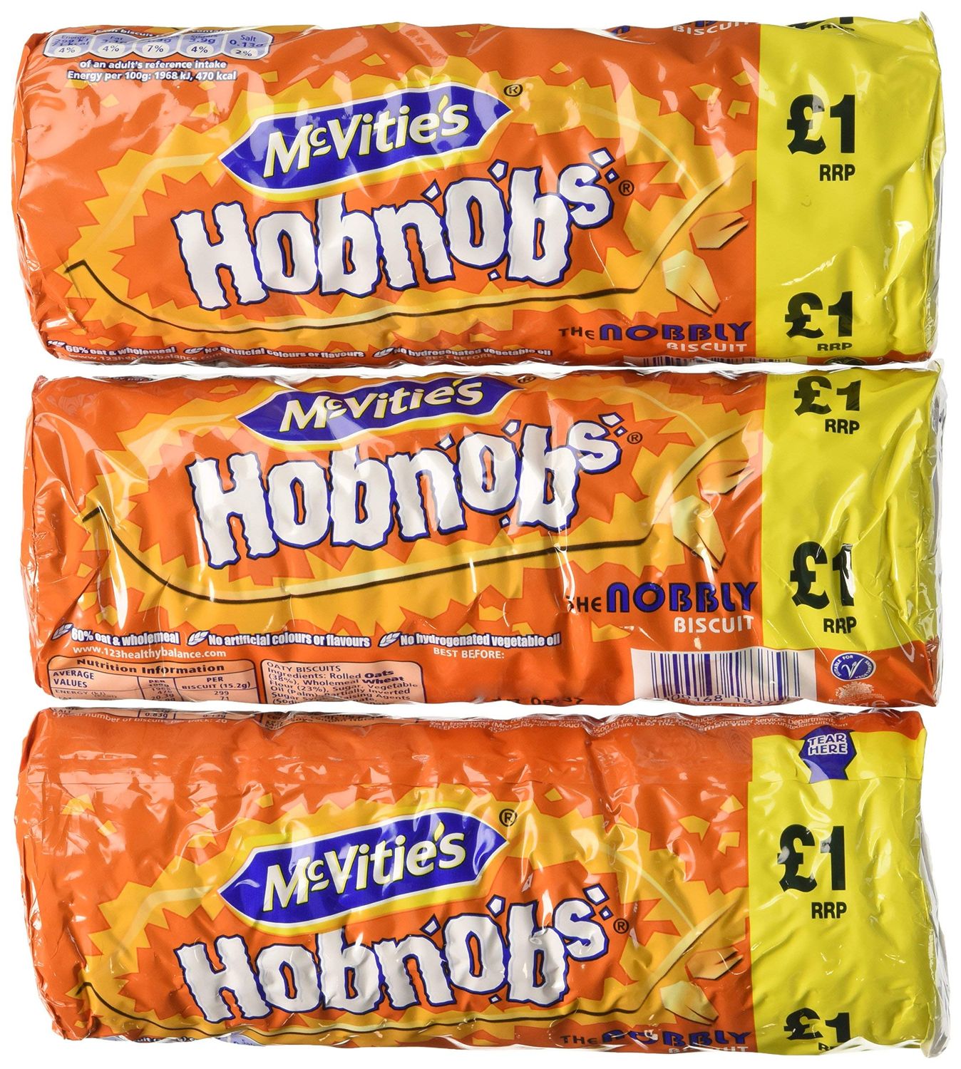 McVitie&#39;s Original Hobnobs 255g Pack of 3