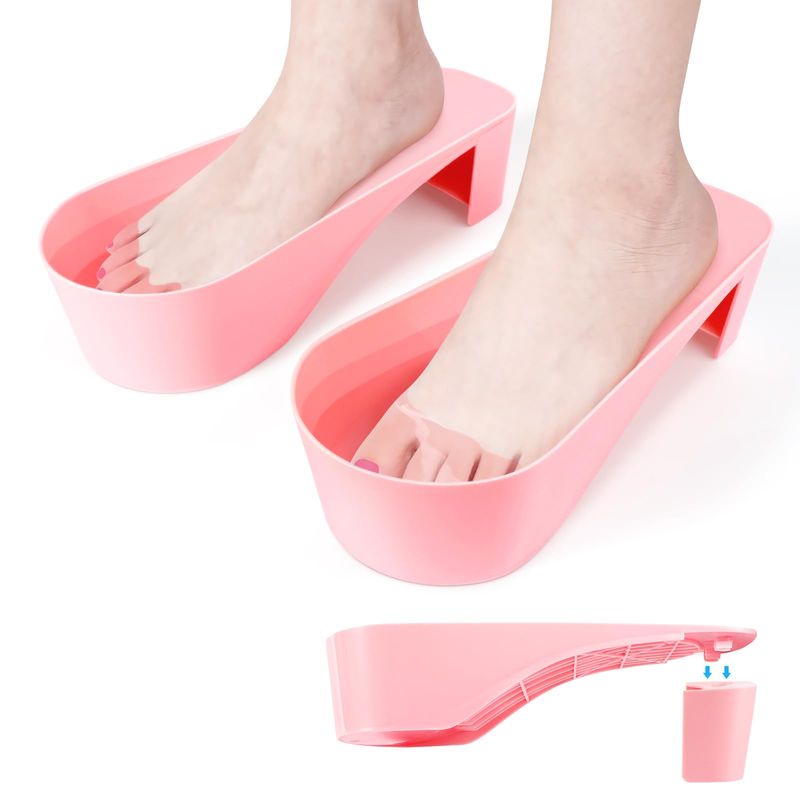 Yokilly Toe Nail Soaking Bowl, 2 PCS Toenails Soak Off Bowl, Shoe Design Foot Bath Soak Tub Bowl, Acetone Proof Pedicure Foot Spa Nail Soaker BowlPink