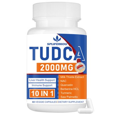 Spliferkou 2000mg Tudca Liver Support Supplement, Tudca Bile Salt with Milk Thistle and Nac,60 Capsules for 30 Days,Support for Liver, Detoxification,Immune System