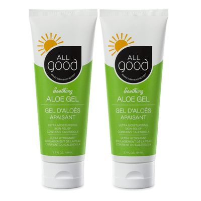 All Good Aloe Vera Gel After Sun Lotion, Sunburn, Skin Repair Moisturizing Organic Aloe for Skin Relief Hydrating Hyaluronic Acid, Niacinamide Vitamin B-3 Non GMO, Vegan 3.7 oz 2-Pack
