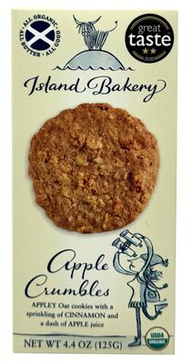 Island Bakery Organic Apple Crumbles - Traditional Apple Oat Biscuits, Organic Oat Cookies, Made in Scotland 4.4 Ounce