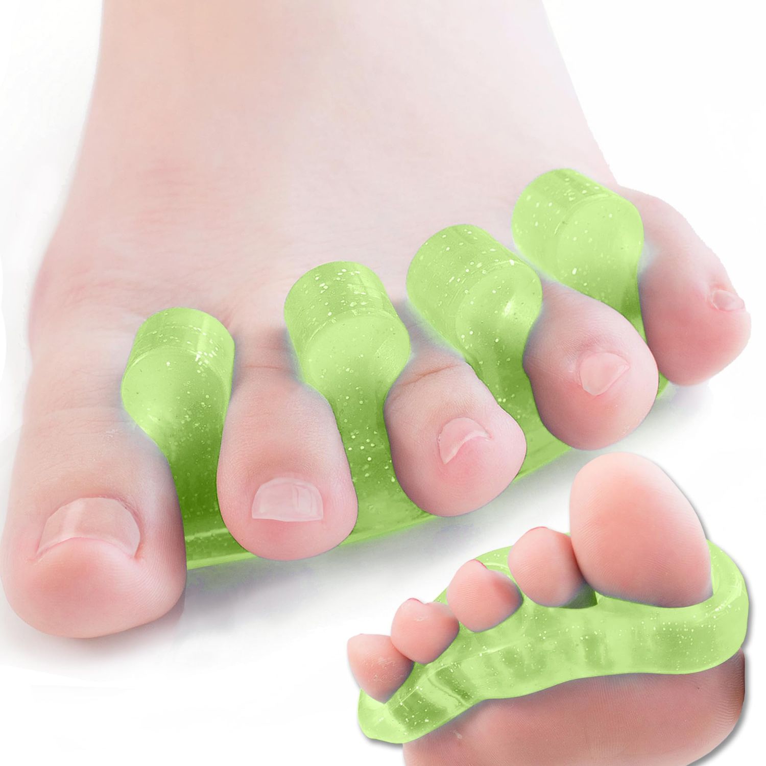 DR. JK- ToePal Gel Toe Separator, 2 Pairs, Toe Spacers, Toe Straightener, Hammer Toe Straightener, Toe Spreader, Toe Stretcher, Toe Corrector for Women and Men, Bunion Corrector