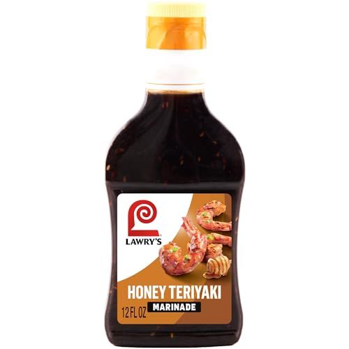Lawry&#39;s Marinade, Honey Teriyaki, 15 Minute Marinade, No High Fructose Corn Syrup, Made with Honey, Soy Sauce, and Garlic, Great with Chicken, Shrimp, Salmon, and Vegetables, 12 fl oz