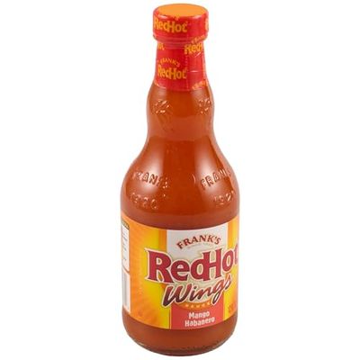 Frank&#39;s RedHot Wings Sauce, Mango Habanero, Hot Sauce, Marinade, Glaze, For Fish, Steak, Burgers, Wings, Cole Slaw, Salsa, and More, 12 fl oz