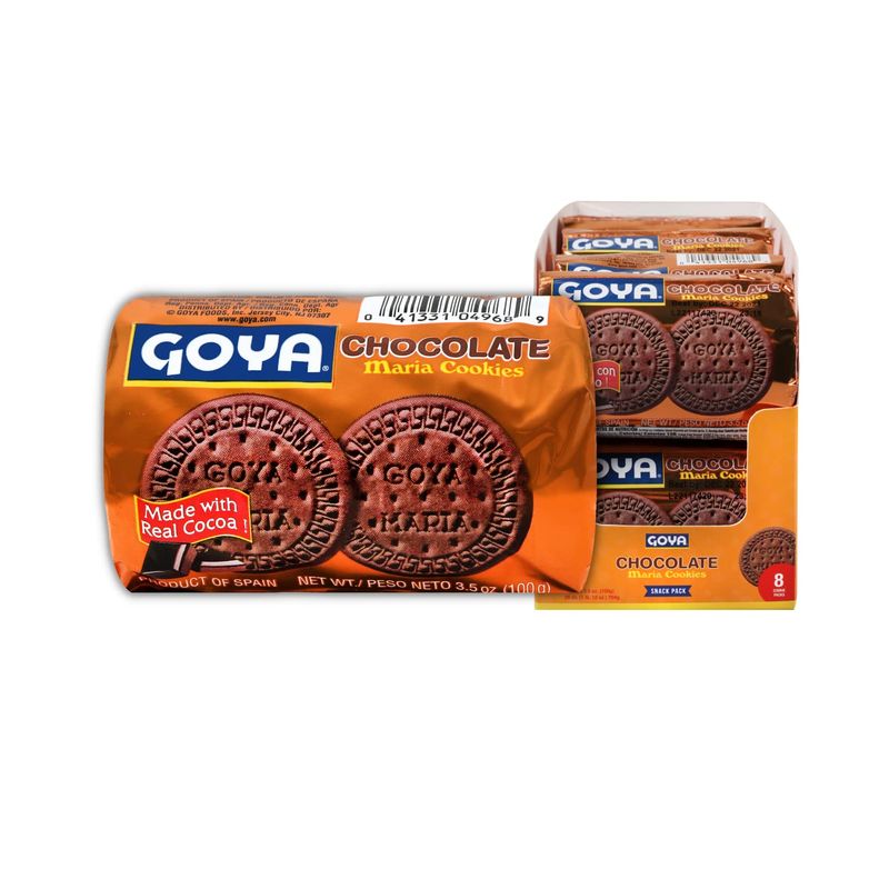 Goya Foods Chocolate Maria Cookies, 3.5 Ounce Pack of 8