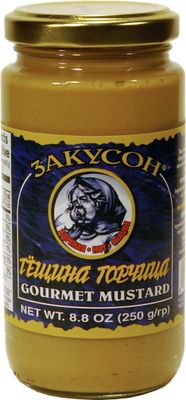 HOT MUSTARD Sauces CANADA, Mustard Packaged in Glass Jar, 250g. Zakuson