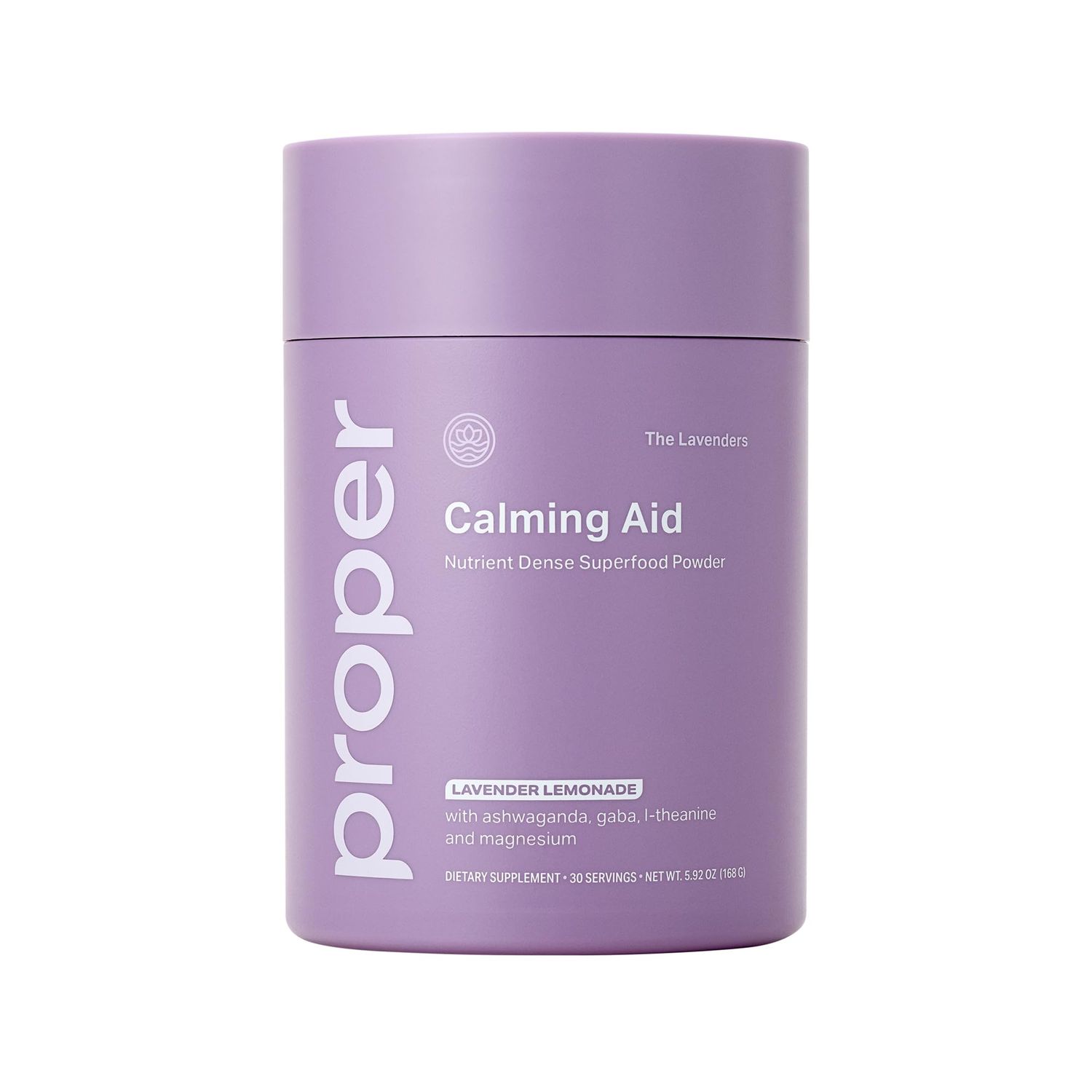 Proper, The Lavenders Calming Aid. Sleep and Relaxation Drink Mix. GABA L-Theanine Supplement with Magnesium, Lavender, Lemon Balm, and Ashwagandha. Natural Calm Stress Support Supplements