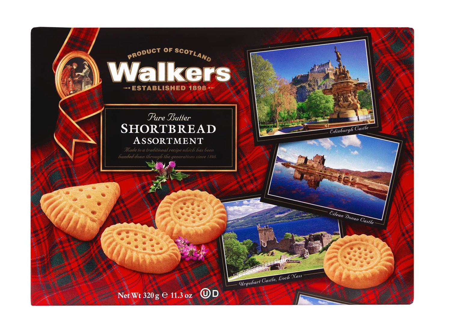 Walkers Pure Butter Shortbread Assortment, 320g 11.3 oz - Traditional Scottish Recipe, Made in Scotland Pack of 2, 11.3, Ounce