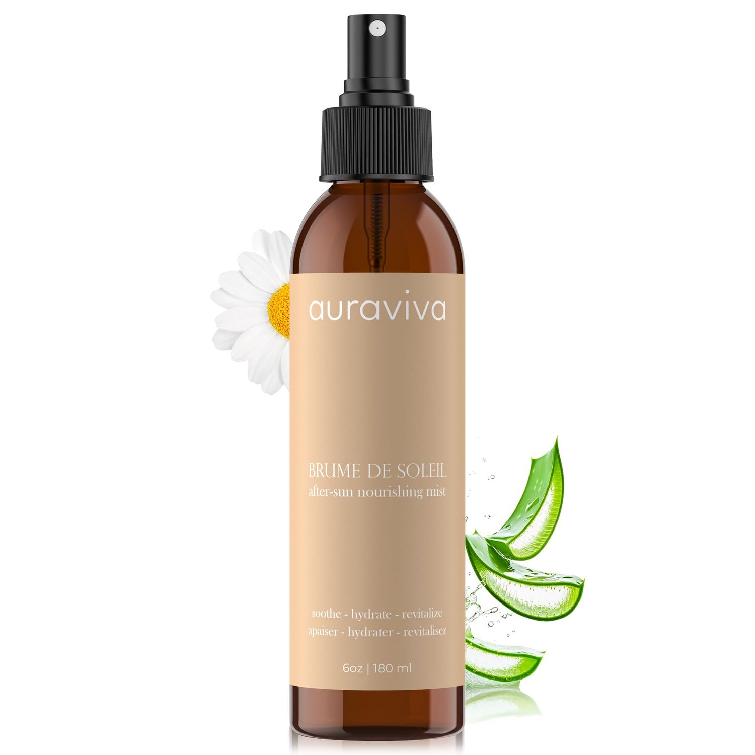 auraviva Brume De Soleil?After Sun Nourishing Mist - Post Tan Essential, After Sun Relief, Beach Essential - Made in USA