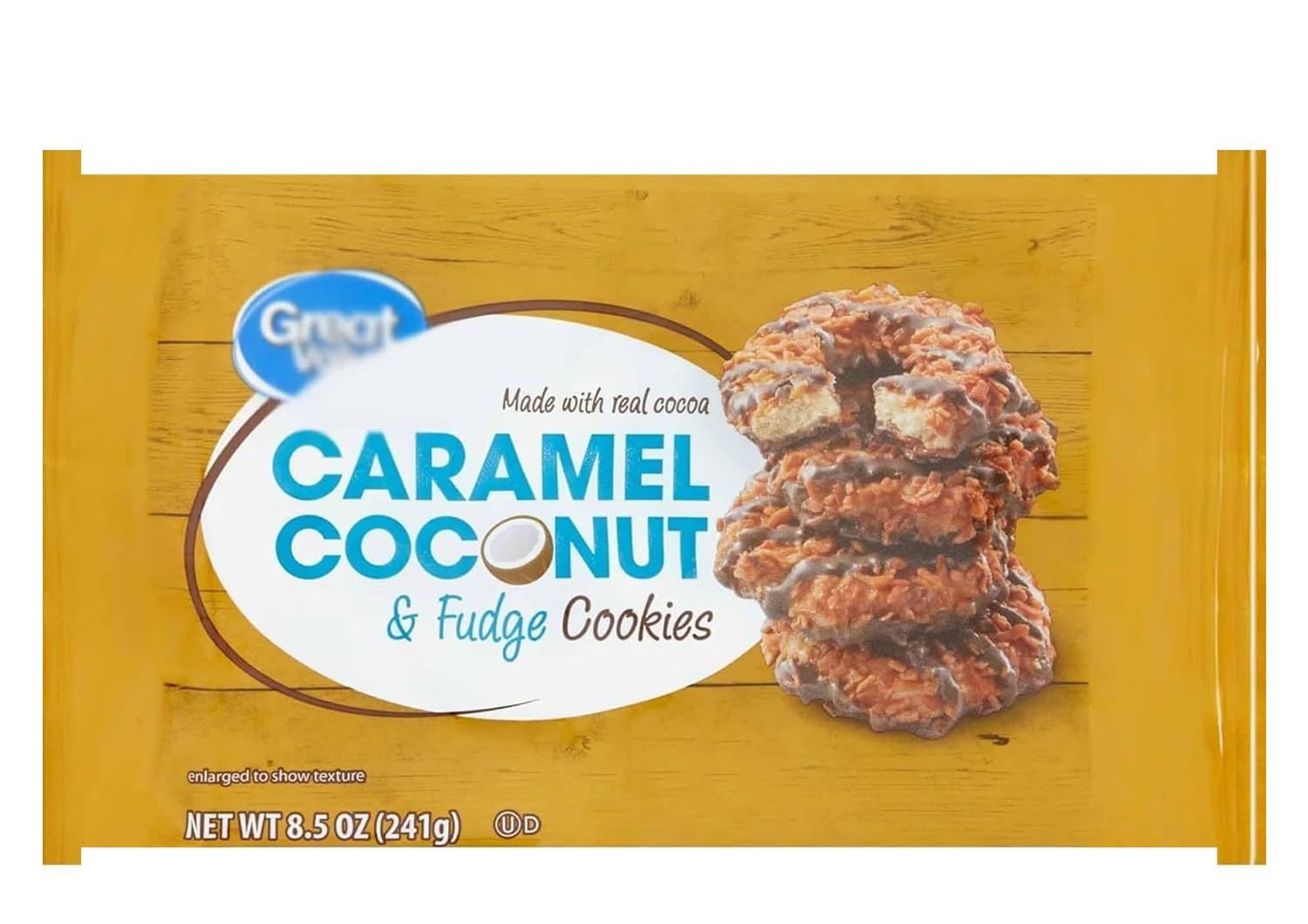 Caramel Coconut &amp; Fudge Cookies, Chocolatey Chewy Drizzling, Great Snack Snacking Food Dessert Sweet Treat, 8.5oz Value Bag