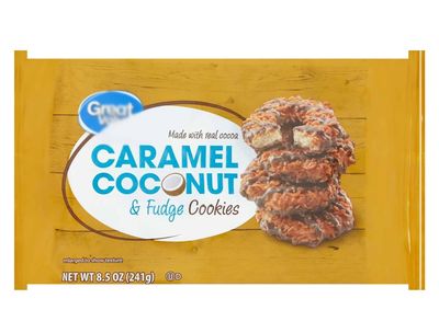 Caramel Coconut &amp; Fudge Cookies, Chocolatey Chewy Drizzling, Great Snack Snacking Food Dessert Sweet Treat, 8.5oz Value Bag