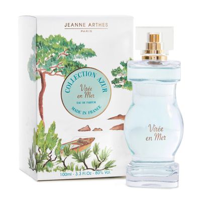 Jeanne Arthes, FRENCH WAY OF LIFE, Collection Azur, Viree en mer Eau de Parfum, Spray perfume for women, Fresh &amp; Floral, Notes of Lemon Zest, Lily of the Valley, Peach, Made in France, 3.38 Fl.oz
