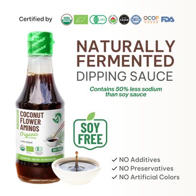 THE GIFT OF NATURE SOK SANL Coconut Aminos all Seasoning Soy Sauce Liquid Coco Aminos Gluten Free and Non-GMO Alternative bbq sauce, oyster sauce, teriyaki sauce, dipping sauce Low Sodium Pack of 2