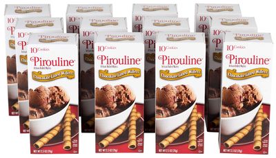 Pirouline Chocolate lined Rolled Wafers, 2.5oz Cartons Pack of 12