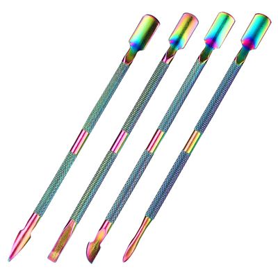 Cuticle Pusher Tool metal Cuticle Remover and Cutter Dual Side nail scraper pusher Manicure Cleaner Cuticle Trimmer for Fingernails and Toenails