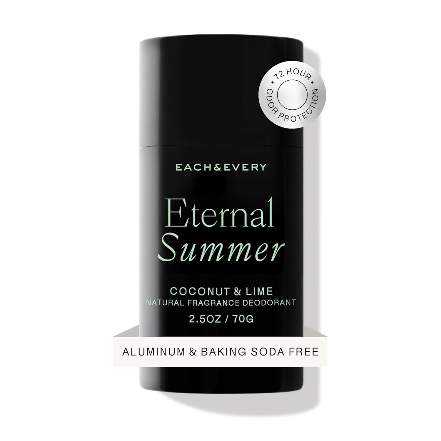 Each &amp; Every Aluminum Free Deodorant for Men &amp; Women - All Natural Deodorant for Sensitive Skin, EWG Verified - Clean, Baking Soda-Free, Plant-Based Fragrance, Coconut &amp; Lime, 2.5oz