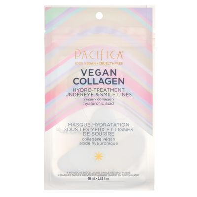 Pacifica Vegan Collagen Undereye &amp; Smile Line Patches - Hydrating Hydro-Treatment Mask for Fine Lines &amp; Wrinkles, Plumping Under Eye &amp; Laugh Line Gel Pads, Unscented, 100 Vegan 2 Patches
