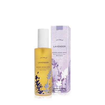 Thymes Daily Shower Spray for a Spa Like Experience - Home Essentials - Mist Scented with Lavender Oil, Rosewood, Clary Sage &amp; Violet Lavender Shower Spray, 3.4 fl oz
