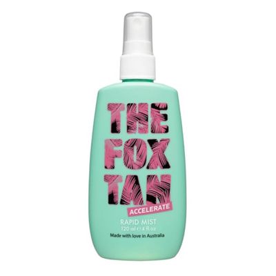 The Fox Tan Rapid Tanning Mist, Tanning Accelerator Mist For Darker &amp; Faster Tans, Creates Golden, Flawless Tan Skin, Vegan &amp; Cruelty Free, 120mL