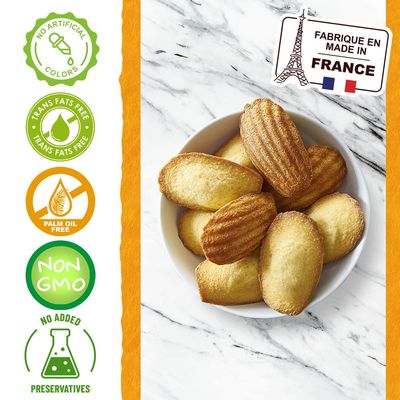 St Michel Traditional Madeleines French Sponge Cakes Made In France, Pack of 2 250g each Non-GMO. Total of 20 Individually Wrapped All Butter Traditional Madeleines Sponge Cakes