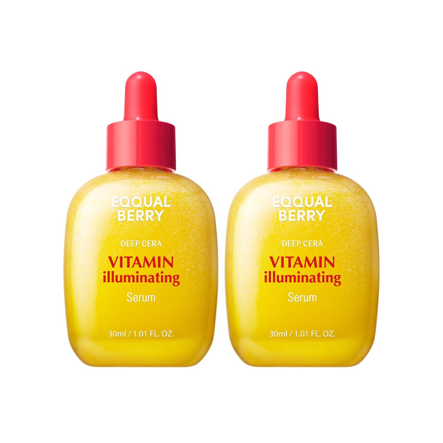 EQQUALBERRY Vitamin Illuminating Serum, Pack of 2 - Brightening Vitamin C Serum featuring Acerola and Niacinamide Strengthens skin barrier Hydrates using Ceramide, 1.01oz 2ea