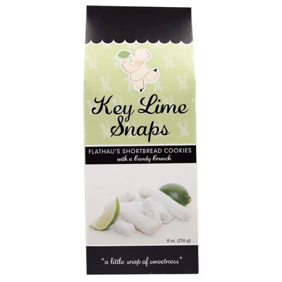 Flathau's Fine Foods Key Lime Snaps, Shortbread Cookies, 8-Ounce Boxes Pack of 3