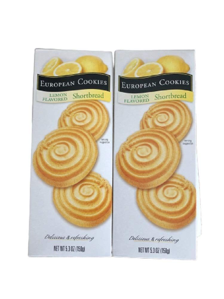 European Cookies Lemon Flavored Shortbread Cookies Two Boxes
