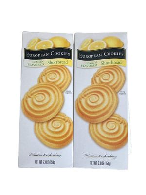 European Cookies Lemon Flavored Shortbread Cookies Two Boxes