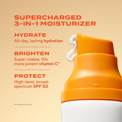 Murad Superactive Brightening Moisturizer SPF 50 Travel - Vitamin C Packed Hydrating Ulta Sheer Facial Sunscreen WLipid-boosting Technology for Preventative Aging Protection from UVAUVB 1.7 Fl Oz